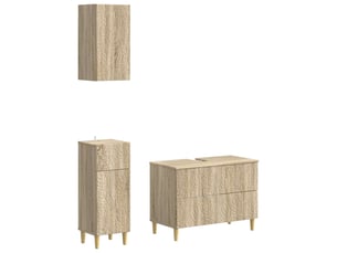Ensemble de meuble de salle de bain 3 pièces delft chêne sonoma cf63382