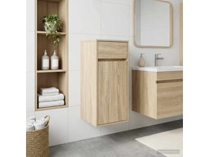 Armoire de salle de bain, meuble de rangement chêne sonoma 35x36.5x85 cm