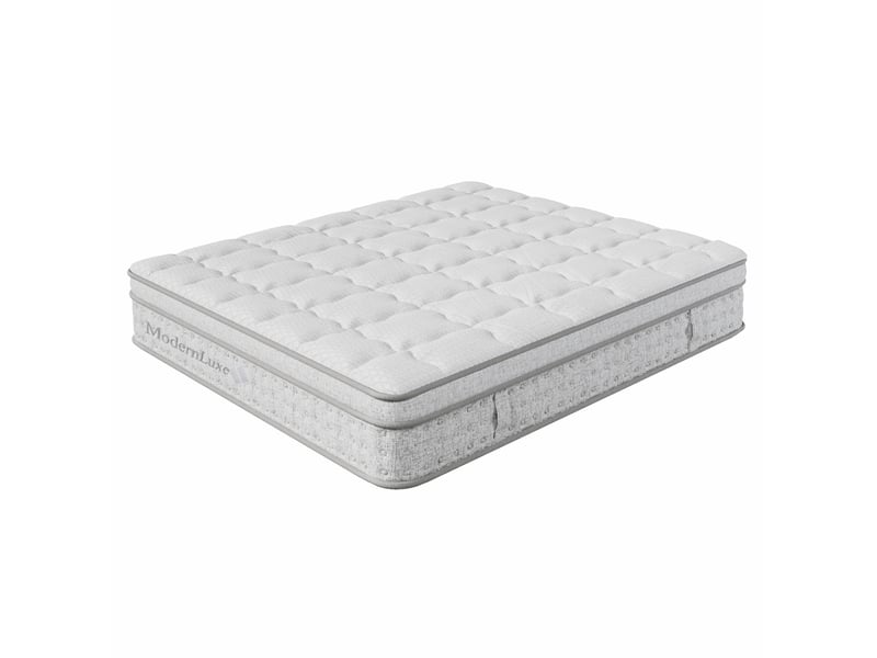  Matelas à ressorts ensachés modenvie 180 x 200 cm h3 7 zones 25 cm avec mousse froide blanc et gris  - Conforama A