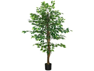 Ficus artificiel, plante réaliste, 150 cm de haut, avec pot, vert