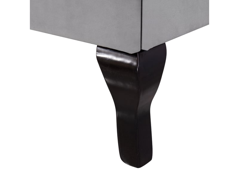  Lit simple 90x200 cm avec sommier et tête réglable, velours, gris, sans matelas  - Conforama R