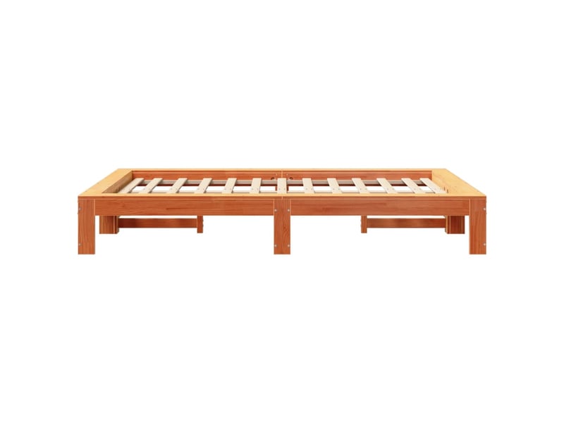  Lit double- lit adulte -  cadre de lit sans matelas  marron 120x190cm bois pin massif  - Conforama D