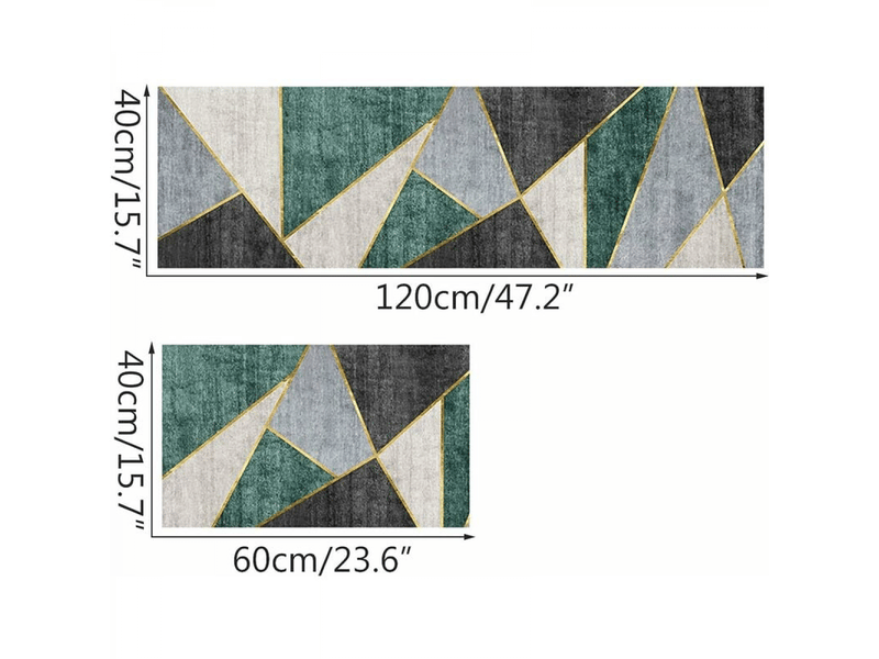  Tapis de cuisine antidérapant pour devant evier, géométrique motif, lot de 2 tapis de sol absorbant pour cuisine, doux tapis de passage 40 60+40 120  - Conforama B
