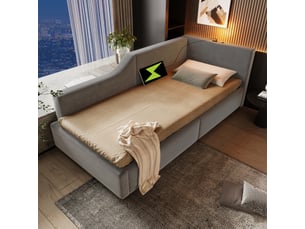 Lit banquette 90x200 cm <strong>OXEZA</strong>  <strong></strong> coloris gris