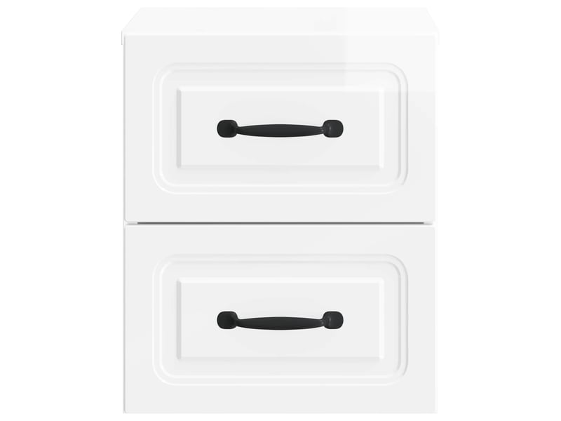  Table de chevet - cabinet de chevet - table de nuit mural blanc brillant 34,5 x 33 x 40 cm  - Conforama D