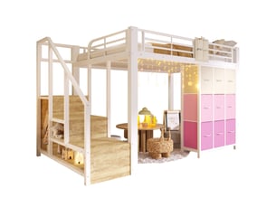 Lit mezzanine 140x200 cm <strong>MODENUIT </strong>  <strong></strong> coloris blanc