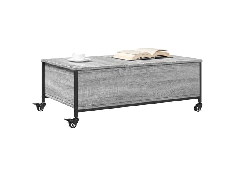  Table basse | table d'appoint salon avec roulettes sonoma gris bois d'ingénierie  - Conforama D