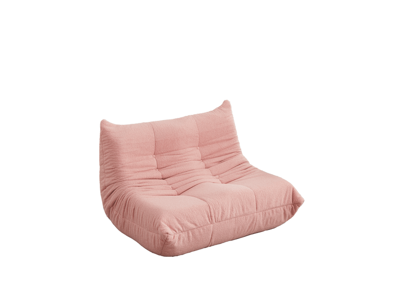  Fauteuil de sol 127x99x83 cm sans accoudoirs en chenille rose  - Conforama A