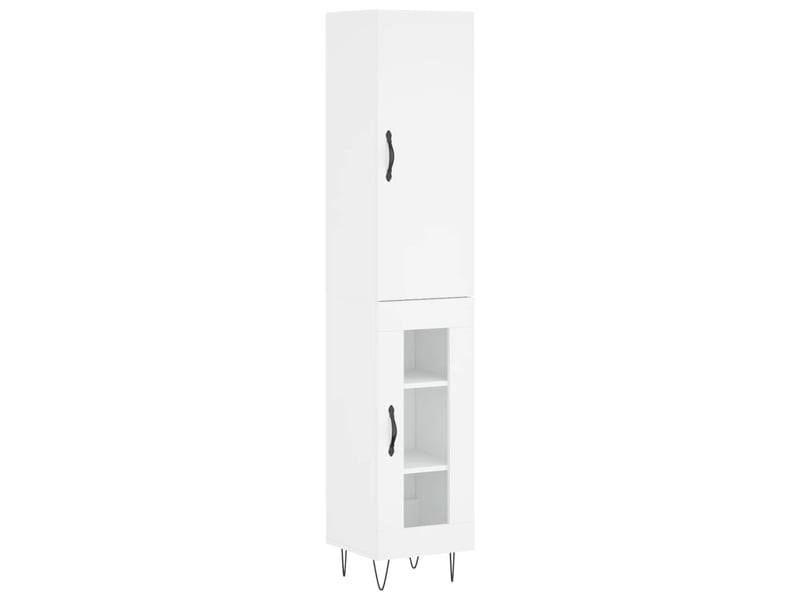  Buffet haut - bahut - meuble de rangement blanc 34,5x34x180 cm bois d'ingénierie  - Conforama A