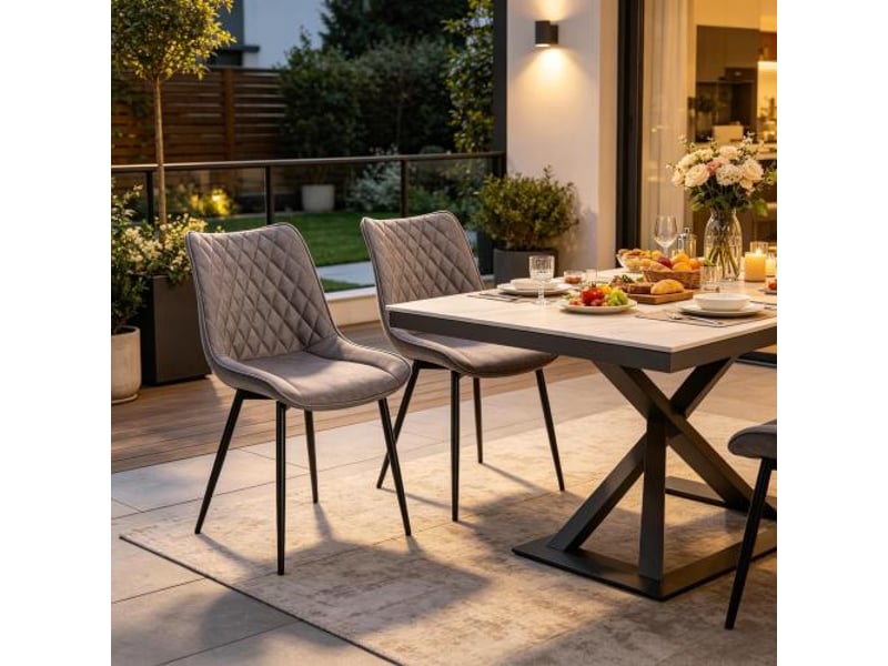  Chaise rembourrée d’appoint - polyvalente pour salon, salle à manger et bureau - lot de 2 chaises  - Conforama D