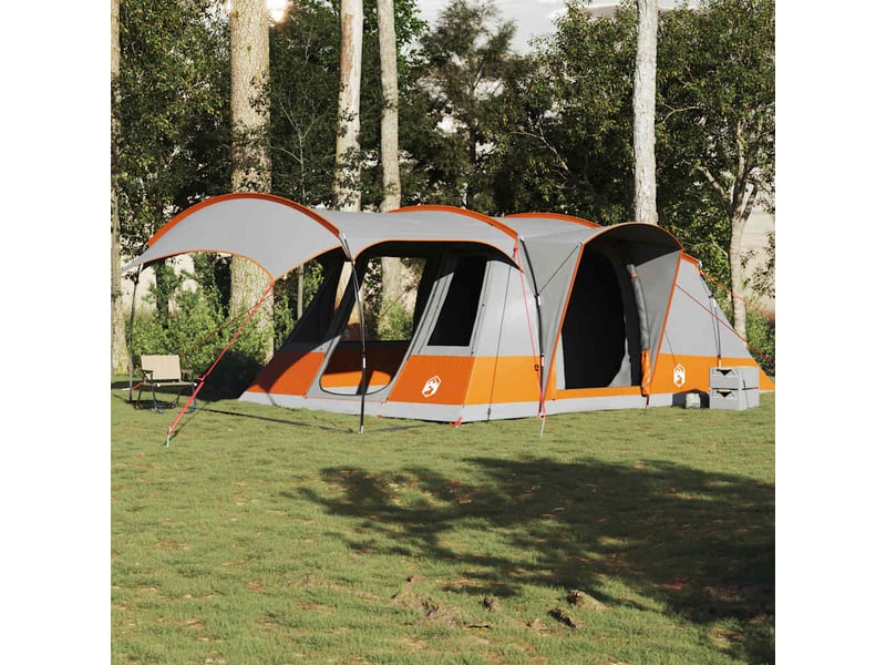  Tente de camping, tente tunnel 5 personnes gris et orange imperméable shl52752  - Conforama D