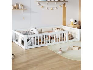 Lit simple 90x200 cm <strong>OKWISH</strong>  <strong></strong> coloris blanc