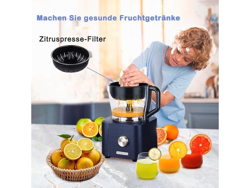  Robot de cuisine multifonction 1100 w avec bol 3,2 l et récipient 1,5 l, 3 vitesses, fonction pulse et accessoires  - Conforama R