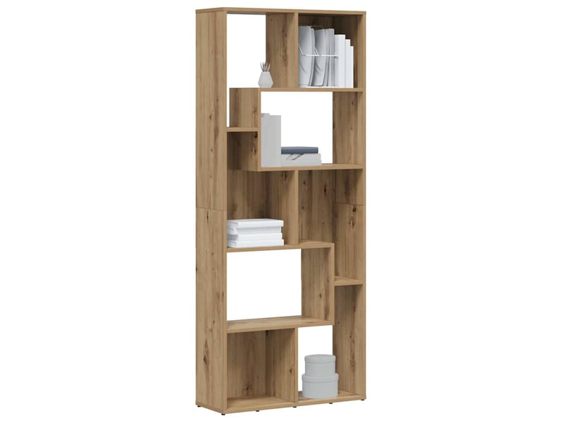  Bibliothèque, armoire à livres artisan chêne 67x24x161 cm bois d'ingénierie  - Conforama D