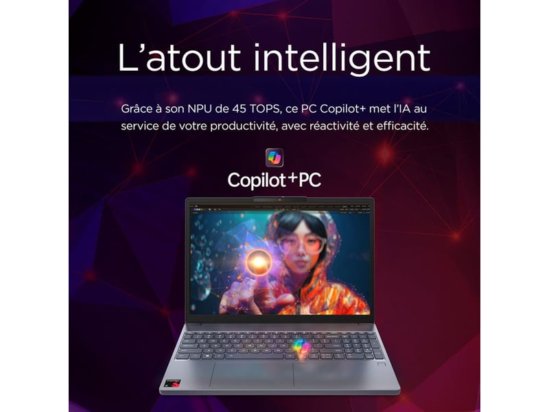  Pc portable ideapad slim 3 15 3 snapdragon x1 26 100 16 go 512 go wuxga ips 83N300AHFR - Conforama E