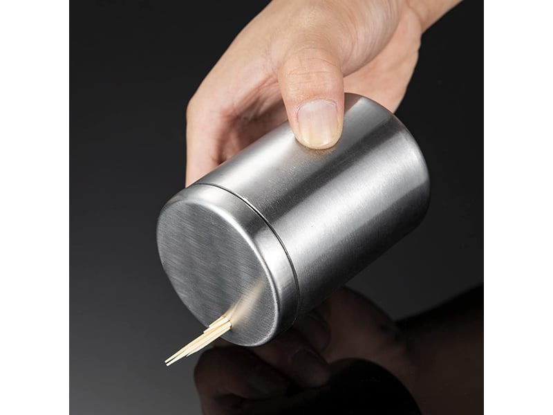 Petit porte-cure-dents en acier inoxydable, porte-cure-dents créatif, boîte à cure-dents automatique, distributeur de cure-dents pratique, résistant à GTR02085 - Conforama E