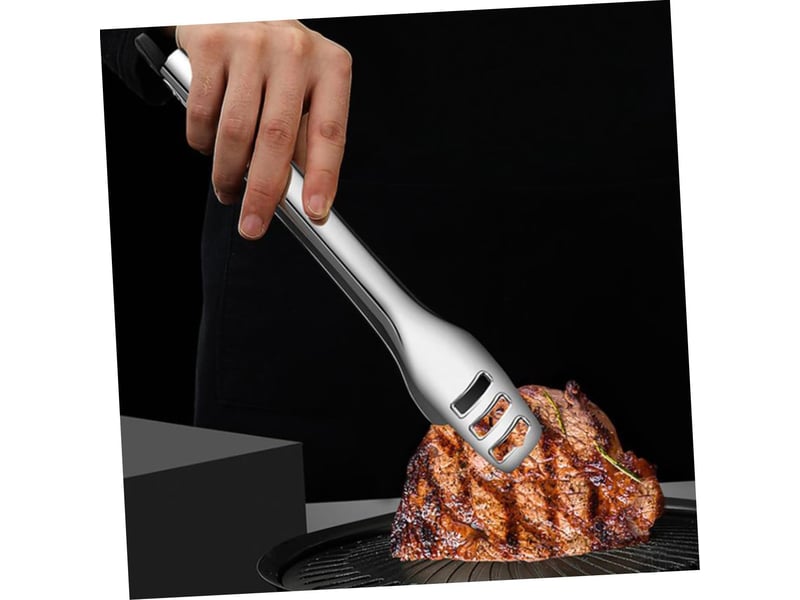  Pince alimentaire pratique en acier inoxydable argenté poignée ergonomique résistante chaleur cuisine et service polyvalent No Commercial reference - Conforama C
