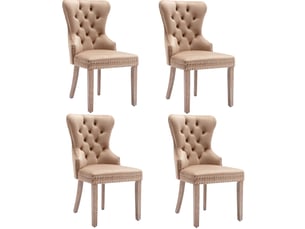 Lot de 4 chaises de salle à manger en velours pieds réglables evryae