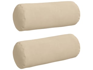 Lot de 2 coussins d'accent, coussins décoratifs, coussins lombaires crème ø 15 x 40 cm tissu en microfibre cf56725