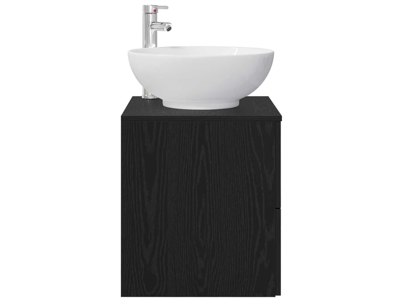  Vanité de lavabo mural, meuble de rangement chêne noir 49.5x44.5x66.5 cm  - Conforama D