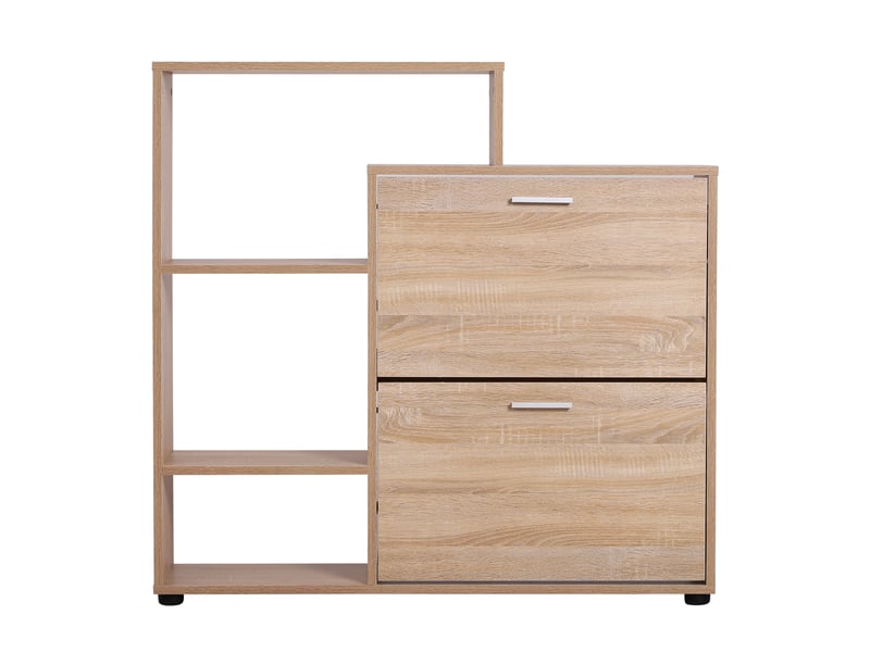  Étagère à chaussures, design moderne, élégante, gain de place, 20 paires, entrée en bois, 101,5 x 25,5 x 98 cm  - Conforama E