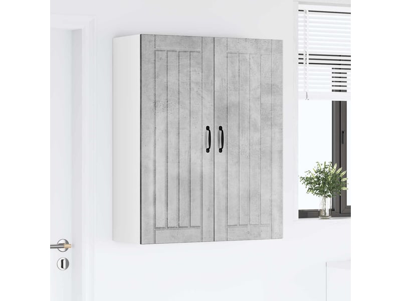 Meuble mural de cuisine, armoire de cuisine gris béton 80x31x100cm shl9621 - Conforama D
