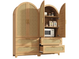 Buffet 4 porte(s) 4 tiroir(s) WISHDOR - 160 cm coloris naturel