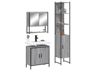Ensemble de meubles de salle de bain 3 pcs sonoma gris cf63820