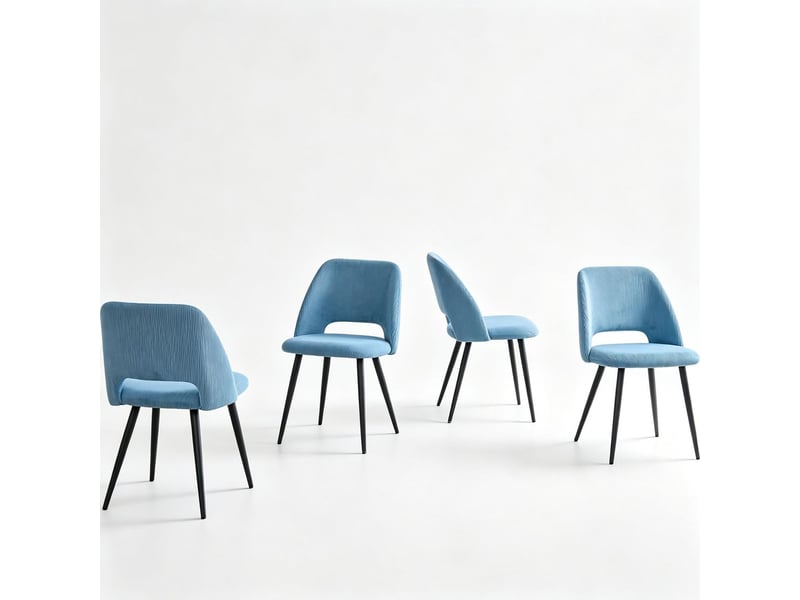  Lot de chaises chaise repas rembourrées 4 pièces assises rembourrées dossier à construction moderne  - Conforama C