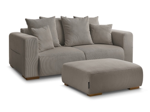Canapé droit fixe BOBOCHIC SIDONIE 3 places Velours taupe