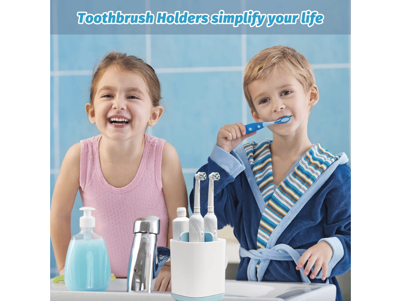  Porte-brosse à dents, boîte de rangement amovible, antidérapant, convient à la maison et aux enfants, bleu  - Conforama E