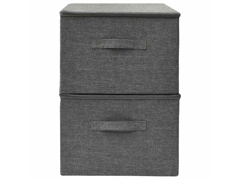  Boîtes de rangement 2 pcs tissu 43x34x23 cm anthracite  - Conforama E