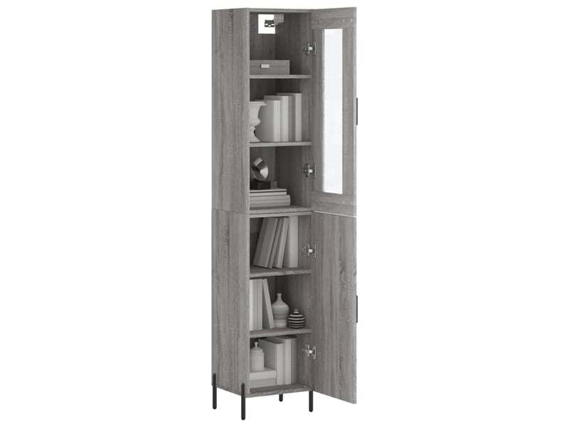  Buffet haut - bahut - meuble de rangement sonoma gris 34,5x34x180 cm bois d'ingénierie  - Conforama C