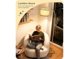 Lampadaire salon tête articulée orientable 350 e27 led 2700k vert or