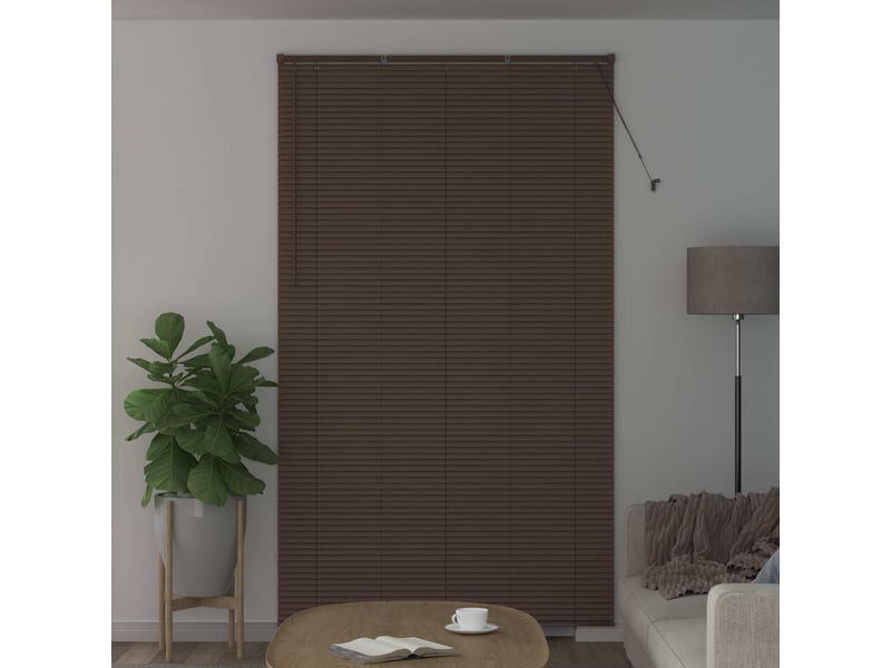 Store vénitien, store de fenêtre marron foncé avec motif 213 x 140 cm 25 mm pvc cf48037 - Conforama C