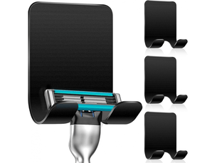 Support de douche 4 pièces, crochets autocollants, porte-serviettes pour salle de bain et cuisine, noir