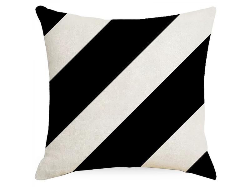  Lot de 4 taie d'oreiller 45 x 45 cm, housse de coussin avec zippée pour maison chaise de salon motifs géométriques, blanc  - Conforama E