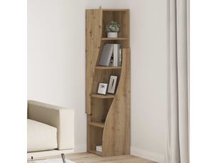Meuble d'angle, meuble de rangement salon 32x32x140cm bois d'ingénierie chêne artisanal