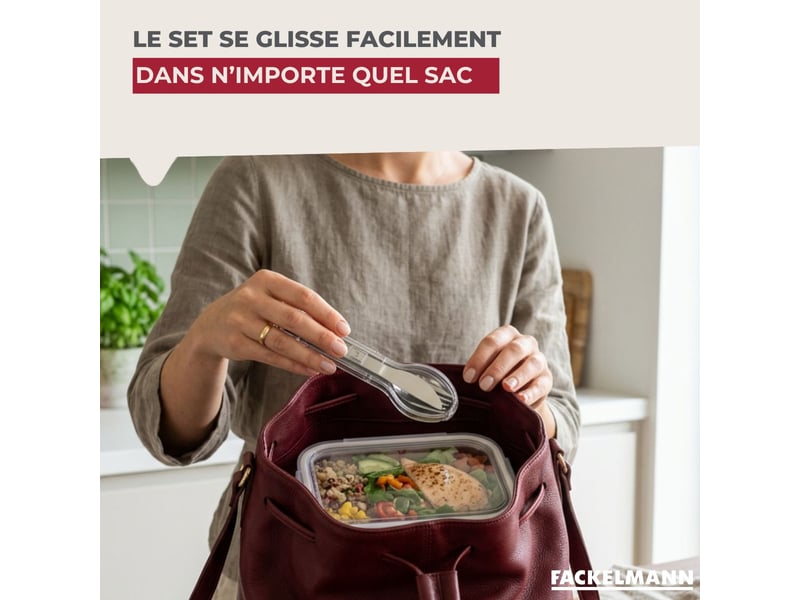 Boîte de 3 couverts réemployables fackelmann move 681517 - Conforama D