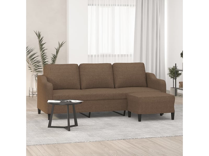 Canapé droit, sofa, canapé à 3 places avec repose-pieds marron 180 cm tissu cf20454  - Conforama B