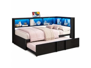 Lit banquette 90x200 cm REDOM   coloris noir