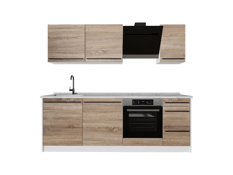  Vicco cuisine, sonomablanc, 220cm plan de travail marbre  - Conforama A