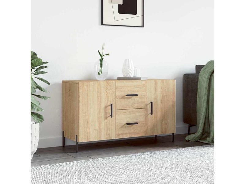  Buffet salon | buffet chêne sonoma 100x36x60 cm bois d'ingénierie  - Conforama B