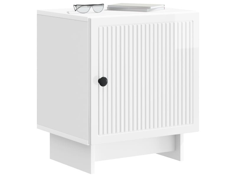  Table de chevet - cabinet de chevet - table de nuit blanc brillant 43 x 34,5 x 50 cm  - Conforama B