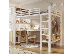 Lit mezzanine 90x200 cm <strong>HAUSS SPOLE</strong>  <strong></strong> coloris blanc