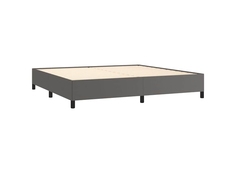 Lit double- lit adulte - cadre de lit sans matelas gris 200x200 cm similicuir - Conforama C