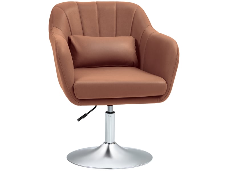  Fauteuil de salon, siège de salon, tissu microfibre (100% polyester), 60x60x91cm, marron  - Conforama A