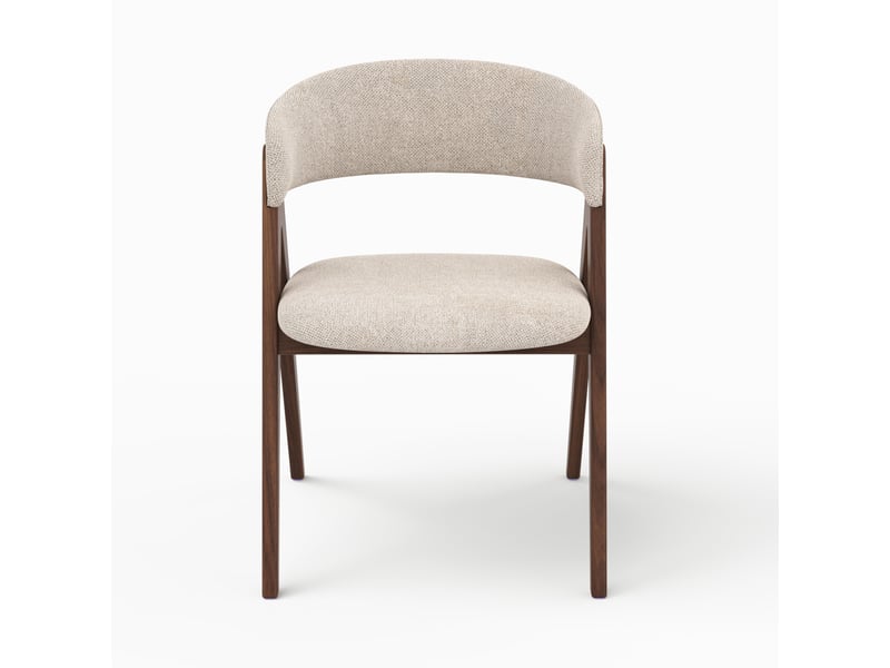  Chaise en bois foncé et tissu beige foncé-isis Isis - Conforama B