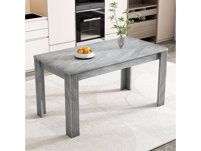  Table de salle à manger 116 x 65 x 75 cm, table rectangulaire, panneaux de particules, 4 pieds, gris  - Conforama B