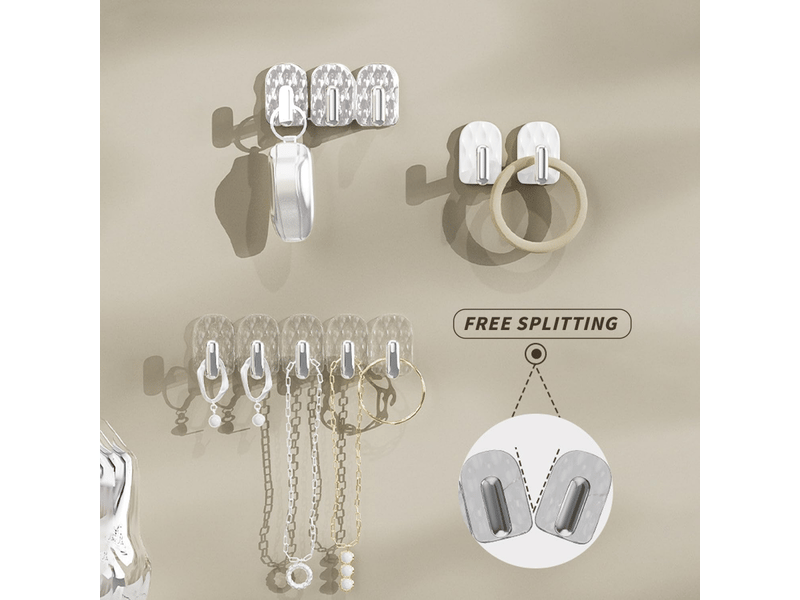  Presentoir bijoux organisateur mural porte auto-adhésif presentoir a bijoux présentoir boucles d'oreilles avec 15 crochet  - Conforama C